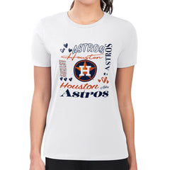 Houston Astros G-III 4Her by Carl Banks Women's Super-Slim Fit Lightweight Collage Team Graphic Crew Neck T-Shirt | MLB On Sale