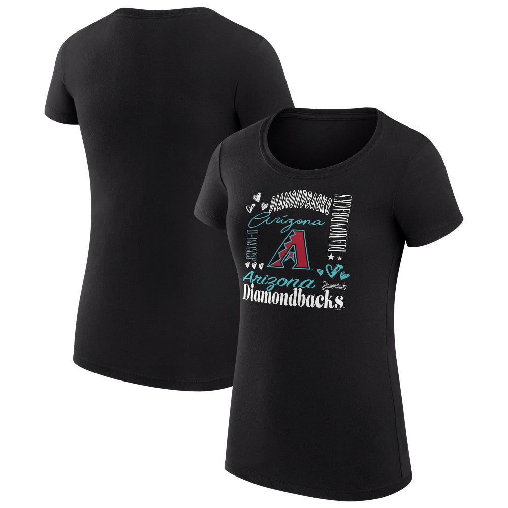 Arizona Diamondbacks G-III 4Her by Carl Banks Women's Super-Slim Fit Lightweight Collage Team Graphic Crew Neck T-Shirt | MLB Near me