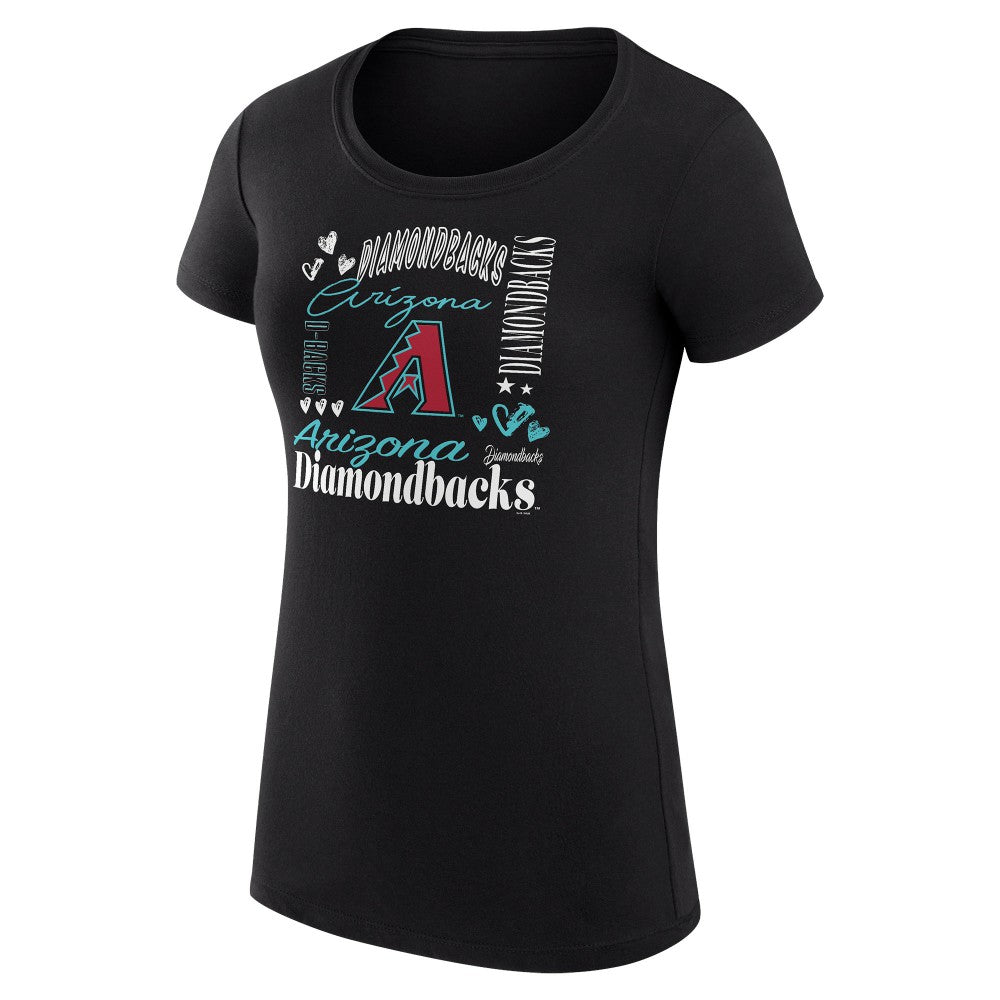 Arizona Diamondbacks G-III 4Her by Carl Banks Women's Super-Slim Fit Lightweight Collage Team Graphic Crew Neck T-Shirt | MLB Near me