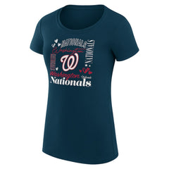 Washington Nationals G-III 4Her by Carl Banks Women's Super-Slim Fit Lightweight Collage Team Graphic Crew Neck T-Shirt | MLB Near me