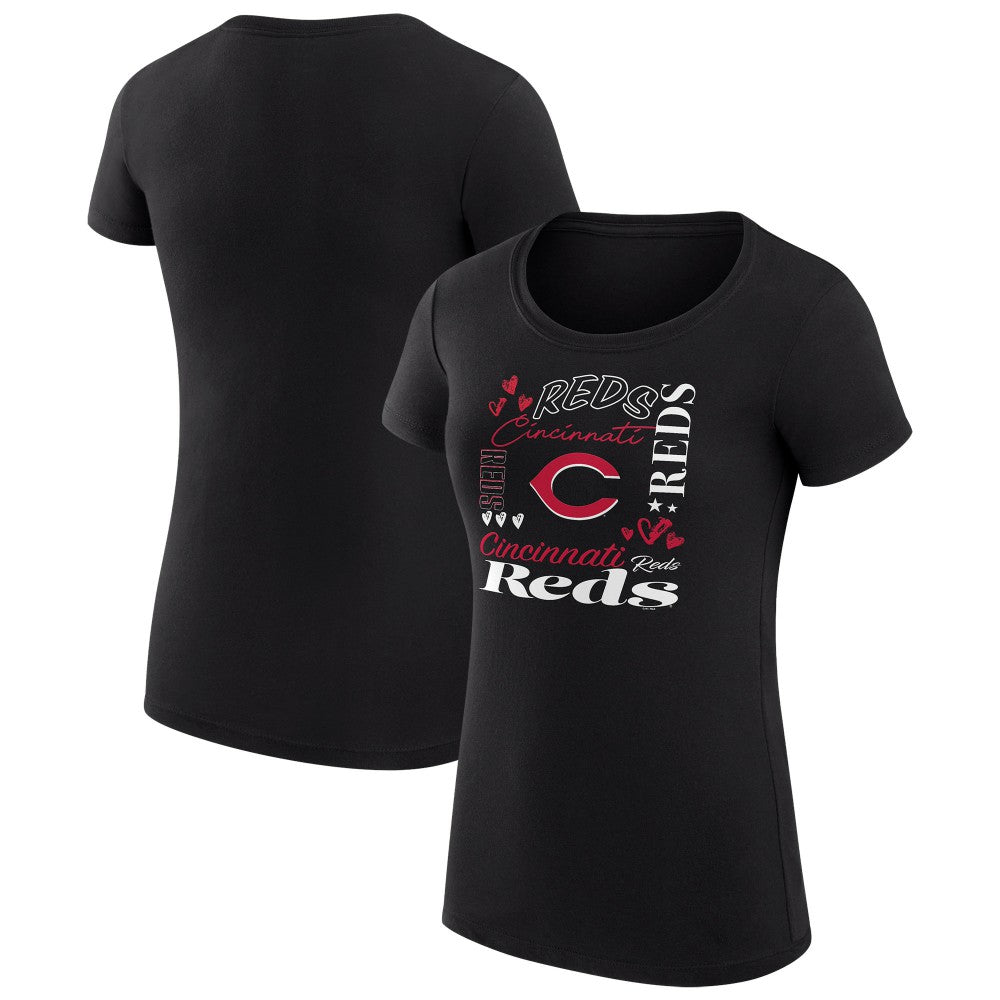 Cincinnati Reds G-III 4Her by Carl Banks Women's Super-Slim Fit Lightweight Collage Team Graphic Crew Neck T-Shirt | MLB On Sale