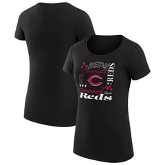 Cincinnati Reds G-III 4Her by Carl Banks Women's Super-Slim Fit Lightweight Collage Team Graphic Crew Neck T-Shirt | MLB On Sale