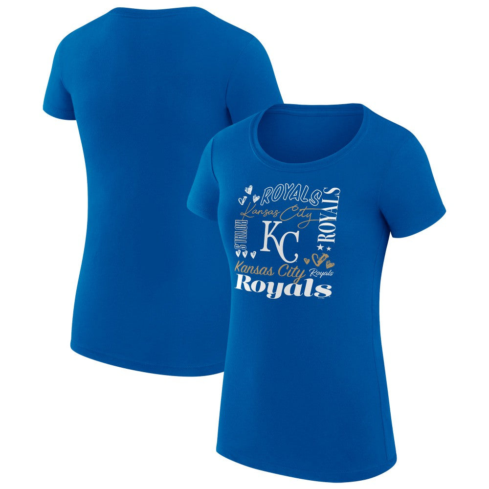 Kansas City Royals G-III 4Her by Carl Banks Women's Super-Slim Fit Lightweight Collage Team Graphic Crew Neck T-Shirt | MLB US