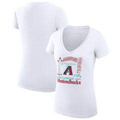 Arizona Diamondbacks G-III 4Her by Carl Banks Women's Super-Slim Fit Lightweight Collage Team Graphic V-Neck T-Shirt | MLB Sale