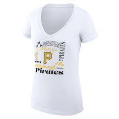Pittsburgh Pirates G-III 4Her by Carl Banks Women's Super-Slim Fit Lightweight Collage Team Graphic V-Neck T-Shirt | MLB Online