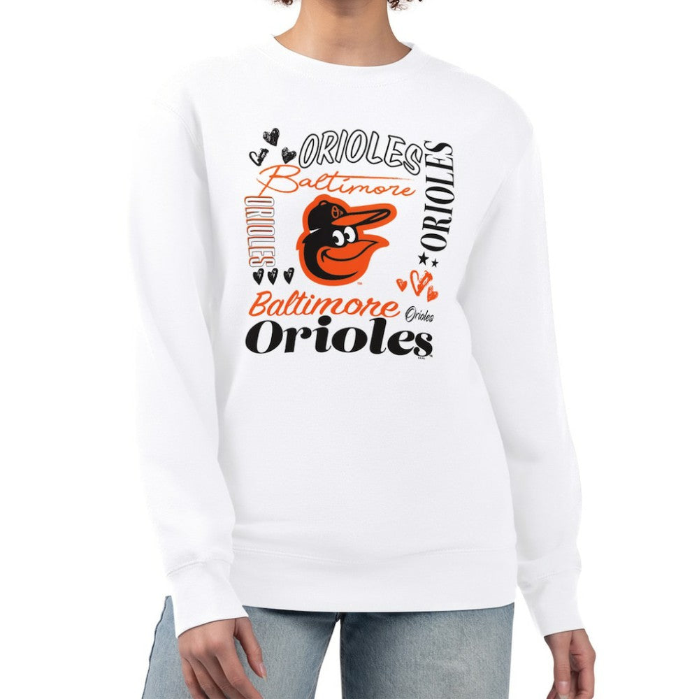 Baltimore Orioles G-III 4Her by Carl Banks Women's Collage Team Graphic Fleece Pullover Hoodie | MLB On Sale