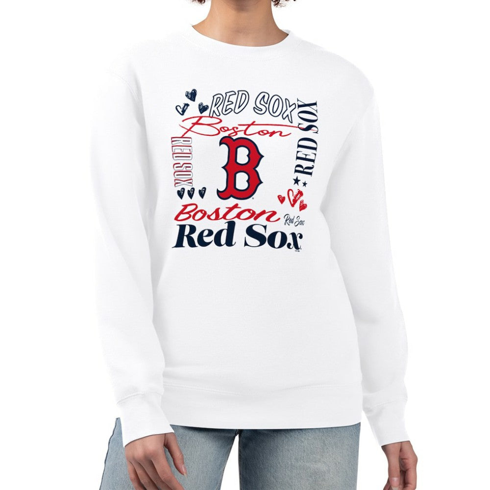 Boston Red Sox G-III 4Her by Carl Banks Women's Collage Team Graphic Fleece Pullover Hoodie | MLB Discount