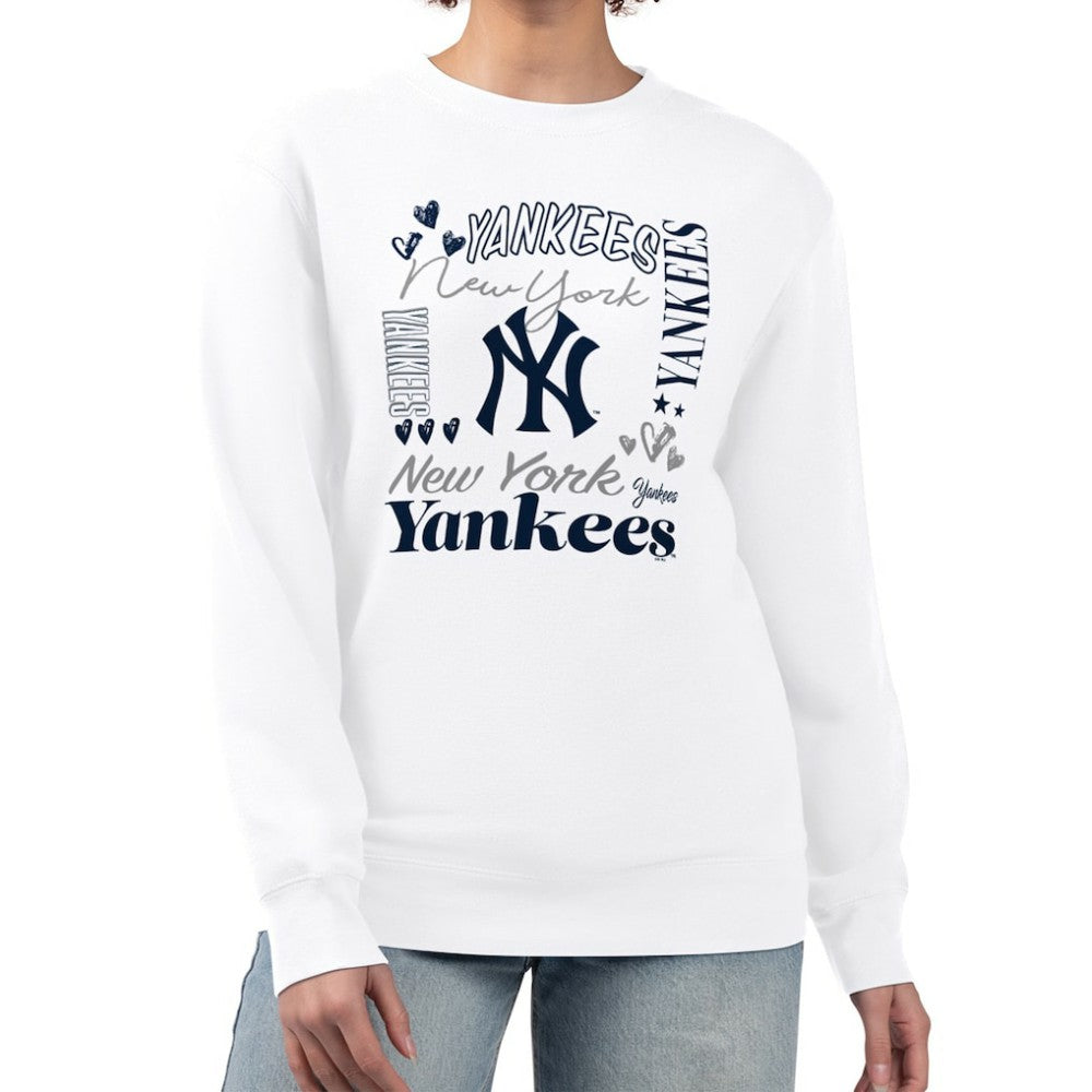 New York Yankees G-III 4Her by Carl Banks Women's Collage Team Graphic Fleece Pullover Hoodie | MLB Online