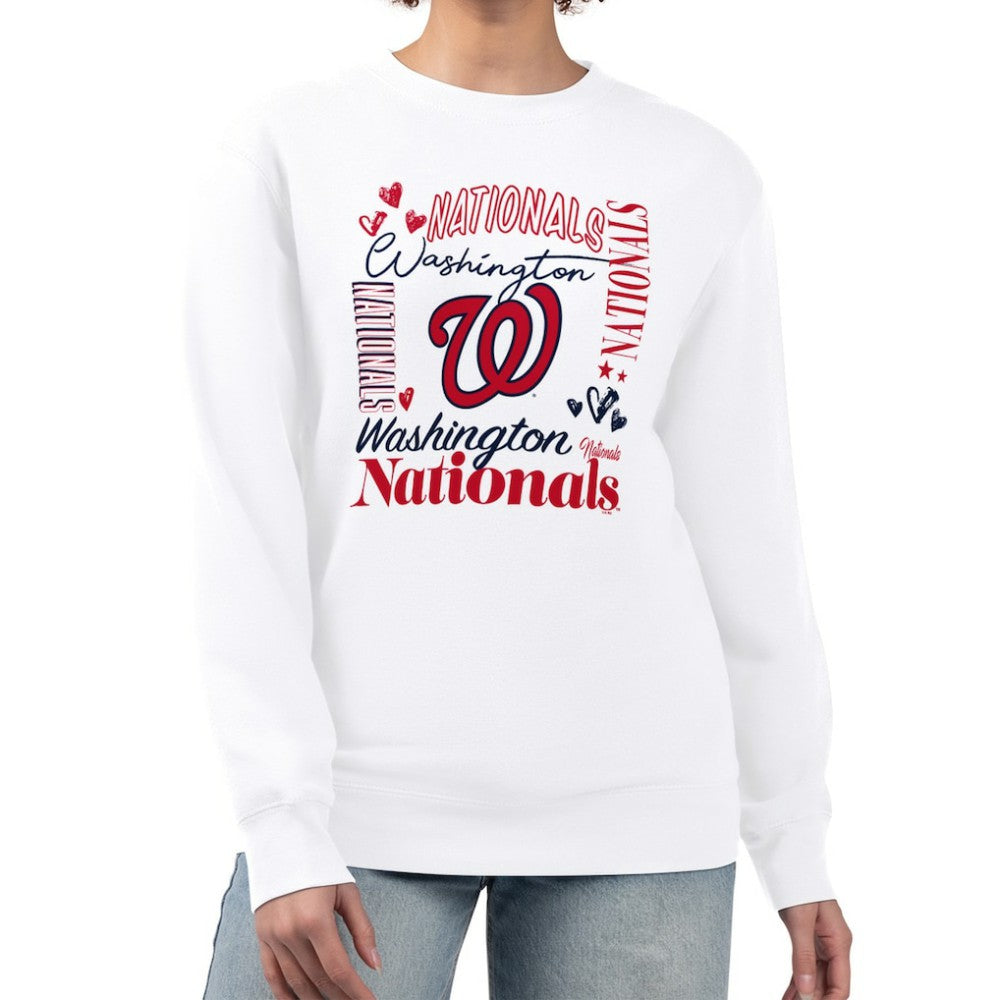 Washington Nationals G-III 4Her by Carl Banks Women's Collage Team Graphic Fleece Pullover Hoodie | MLB Sale