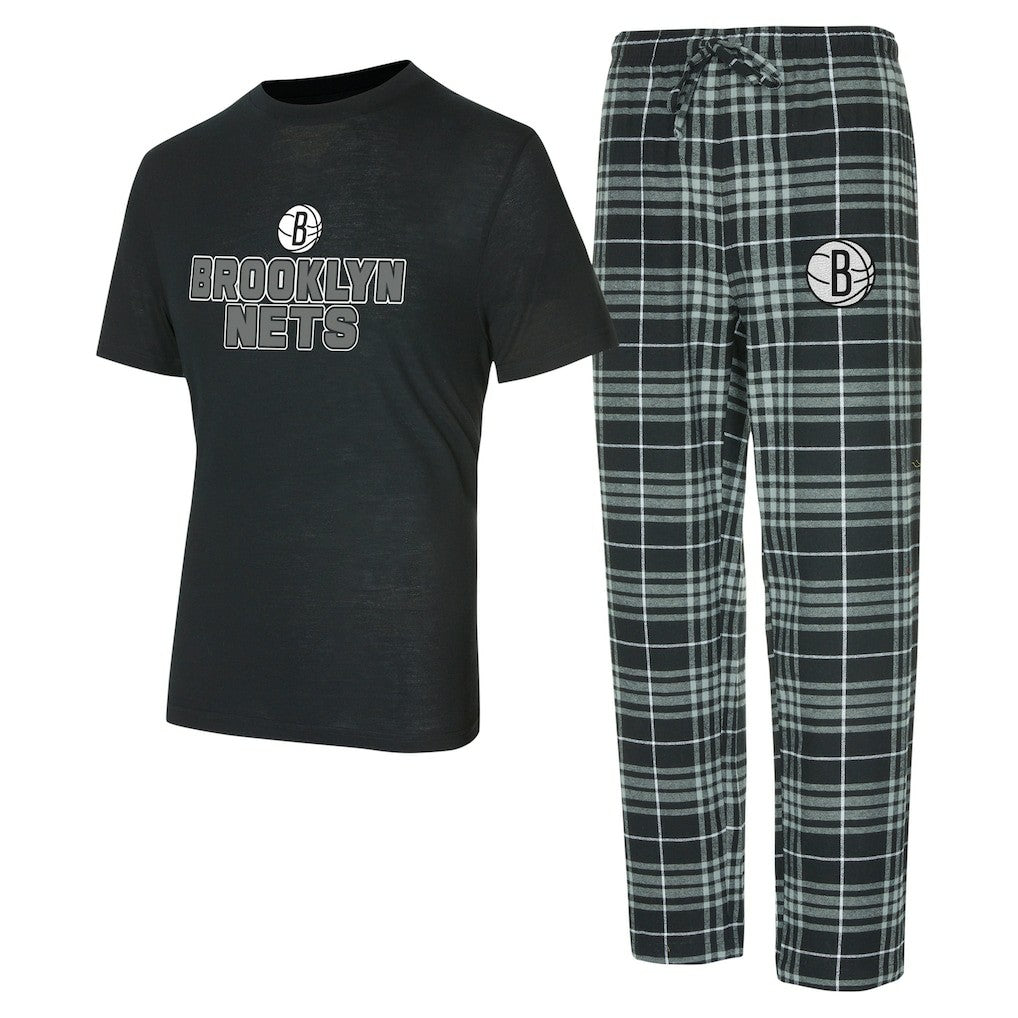 Brooklyn Nets Concepts Sport Vector Top & Flannel Pants Sleep Set On Sale