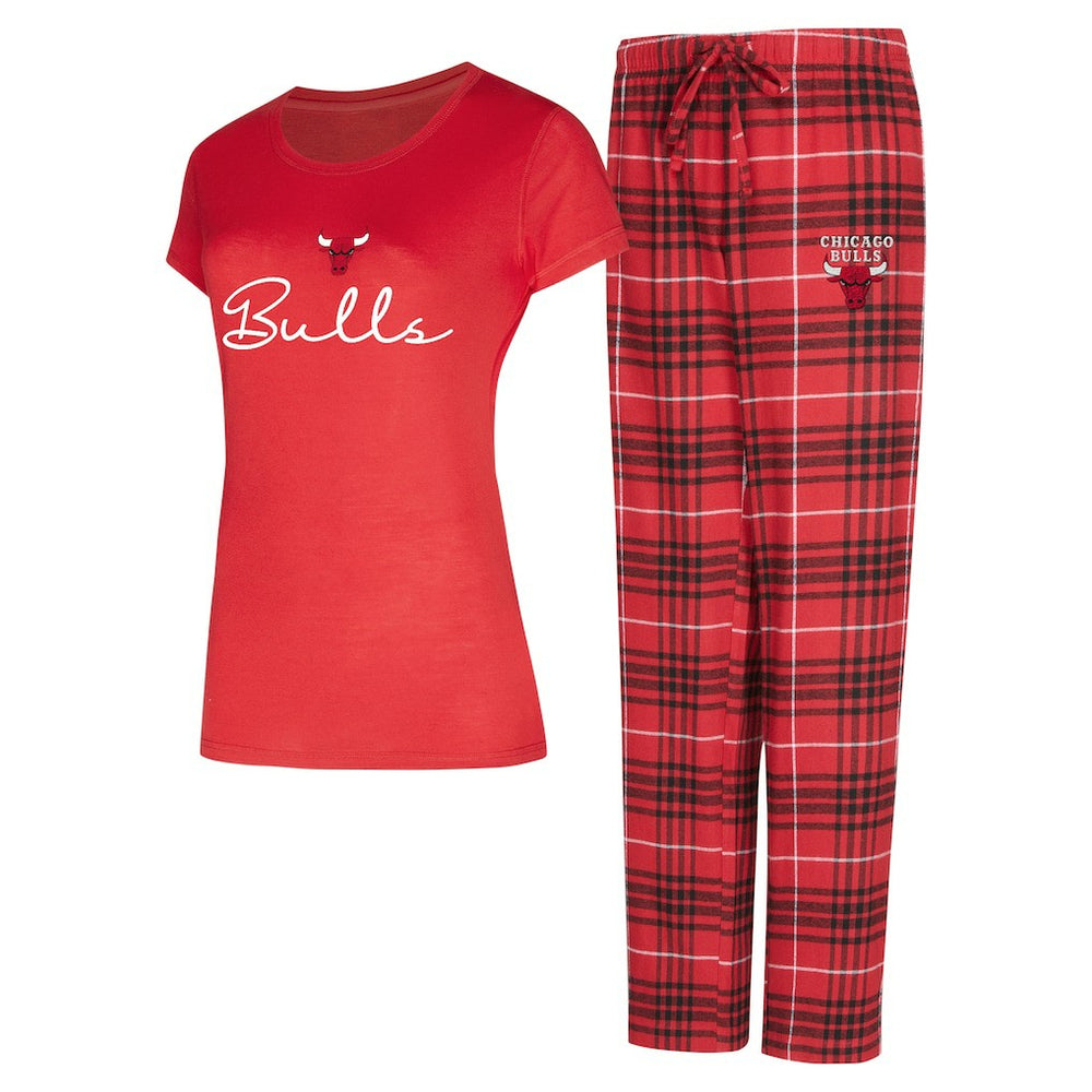 Chicago Bulls Concepts Sport Women's Vector Top & Flannel Pants Sleep Set Online