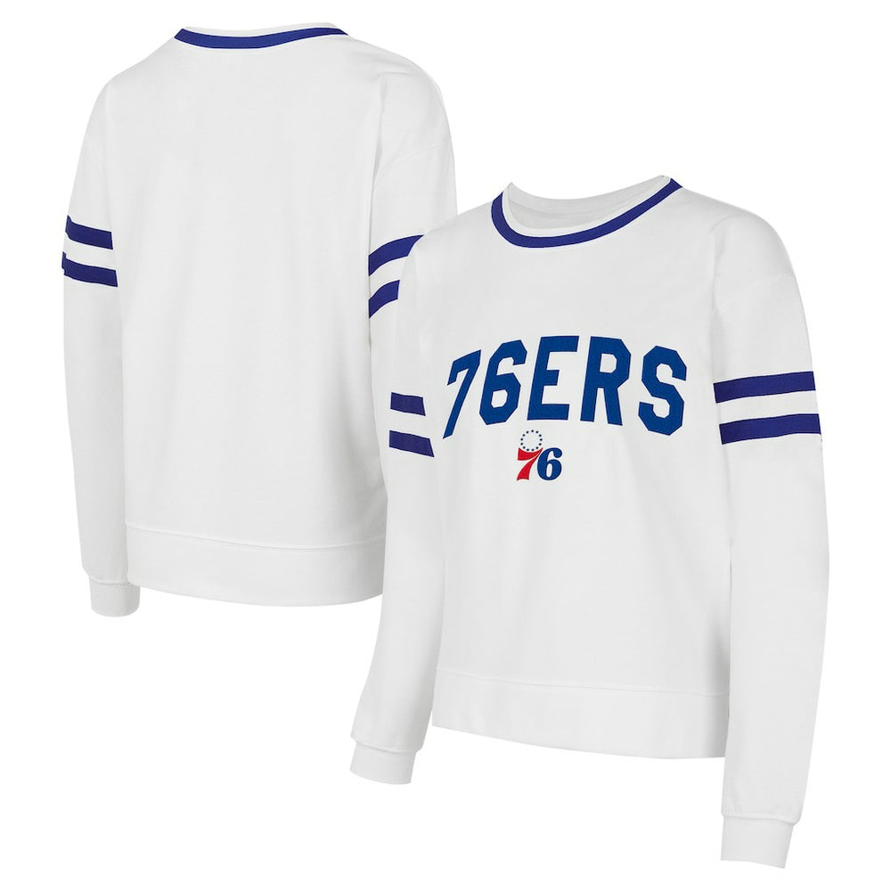 Philadelphia 76ers Concepts Sport Women's Borough Pullover Sweatshirt Discount
