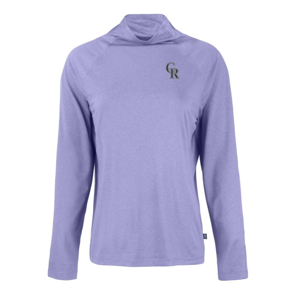 Colorado Rockies Cutter & Buck Women's  Coastline Epic Comfort Eco Recycled Funnel Neck Raglan Pullover Top | MLB US