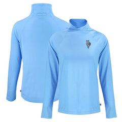 Kansas City Royals Cutter & Buck Women's City Connect Coastline Epic Comfort Eco Recycled Funnel Neck Raglan Pullover Top | MLB Discount