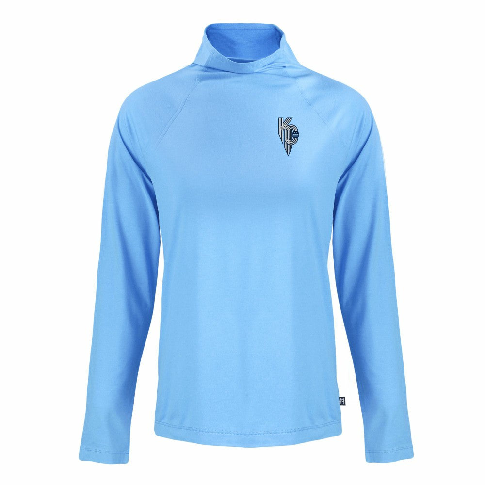 Kansas City Royals Cutter & Buck Women's City Connect Coastline Epic Comfort Eco Recycled Funnel Neck Raglan Pullover Top | MLB Discount