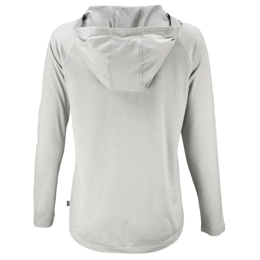 Cincinnati Reds Cutter & Buck Women's Cooperstown Collection Coastline Epic Comfort Eco Recycled Hoodie Raglan Long Sleeve T-Shirt | MLB Shop