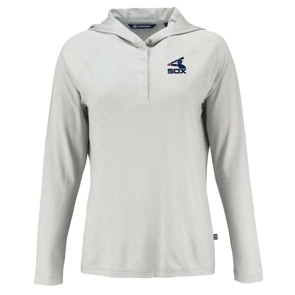 Chicago White Sox Cutter & Buck Women's Cooperstown Collection Coastline Epic Comfort Eco Recycled Hoodie Raglan Long Sleeve T-Shirt | MLB Outlet