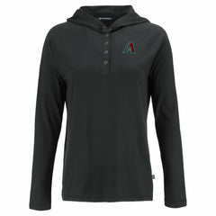 Arizona Diamondbacks Cutter & Buck Women's  Coastline Epic Comfort Eco Recycled Hoodie Raglan Long Sleeve T-Shirt | MLB Outlet