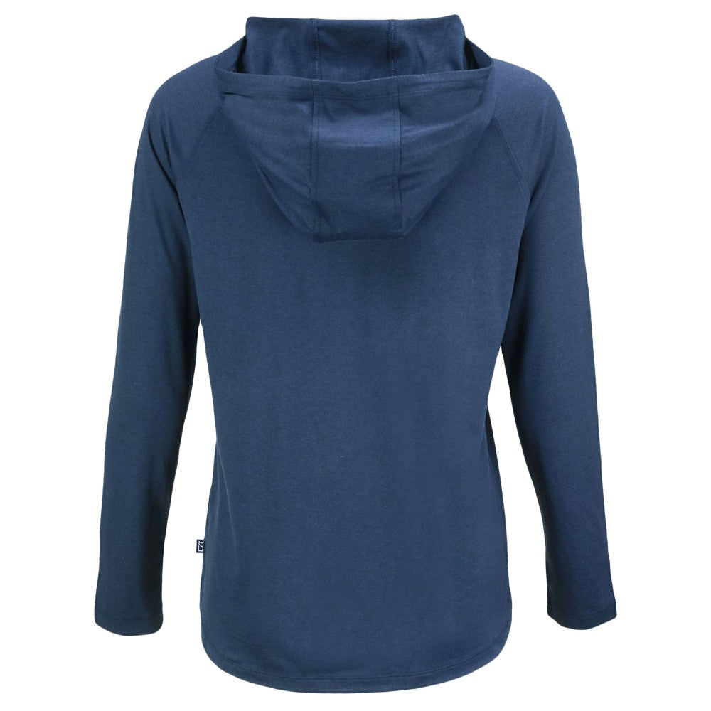 Milwaukee Brewers Cutter & Buck Women's  Coastline Epic Comfort Eco Recycled Hoodie Raglan Long Sleeve T-Shirt | MLB New