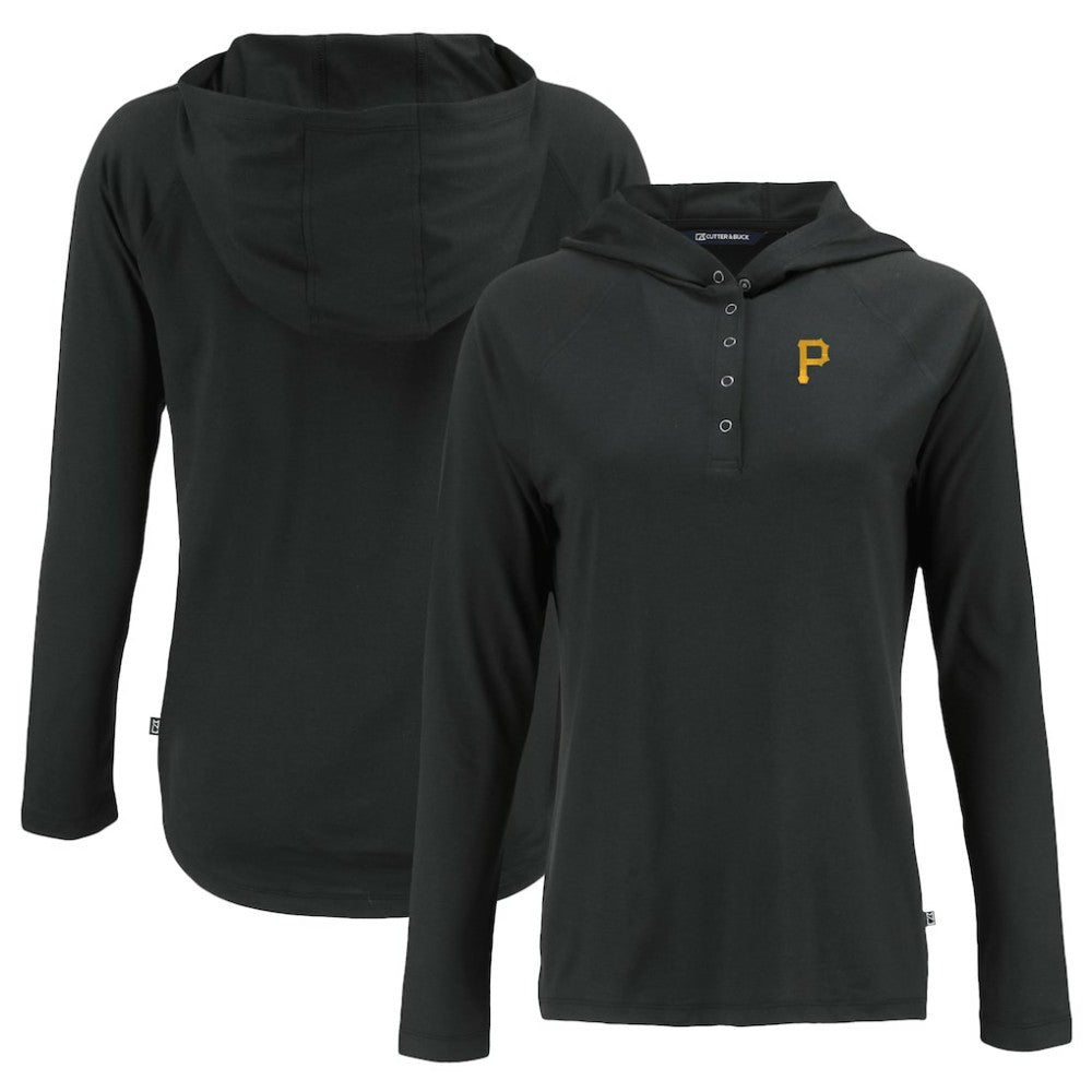 Pittsburgh Pirates Cutter & Buck Women's  Coastline Epic Comfort Eco Recycled Hoodie Raglan Long Sleeve T-Shirt | MLB For sale