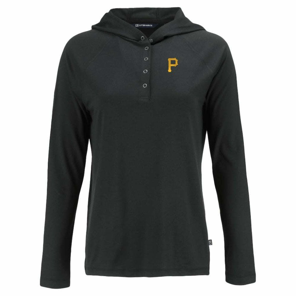 Pittsburgh Pirates Cutter & Buck Women's  Coastline Epic Comfort Eco Recycled Hoodie Raglan Long Sleeve T-Shirt | MLB For sale
