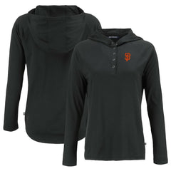 San Francisco Giants Cutter & Buck Women's  Coastline Epic Comfort Eco Recycled Hoodie Raglan Long Sleeve T-Shirt | MLB Outlet