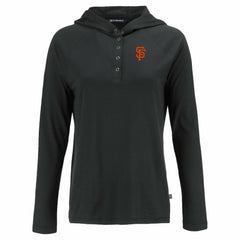San Francisco Giants Cutter & Buck Women's  Coastline Epic Comfort Eco Recycled Hoodie Raglan Long Sleeve T-Shirt | MLB Outlet