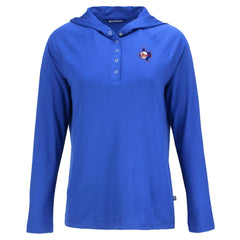 Texas Rangers Cutter & Buck Women's Cooperstown Collection Coastline Epic Comfort Eco Recycled Hoodie Raglan Long Sleeve T-Shirt | MLB Outlet