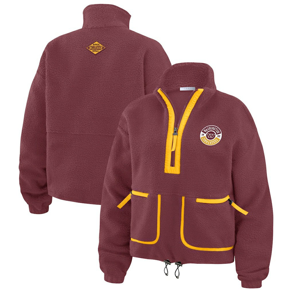 Washington Commanders  WEAR by Erin Andrews Women's Polar Fleece Half-Zip Jacket