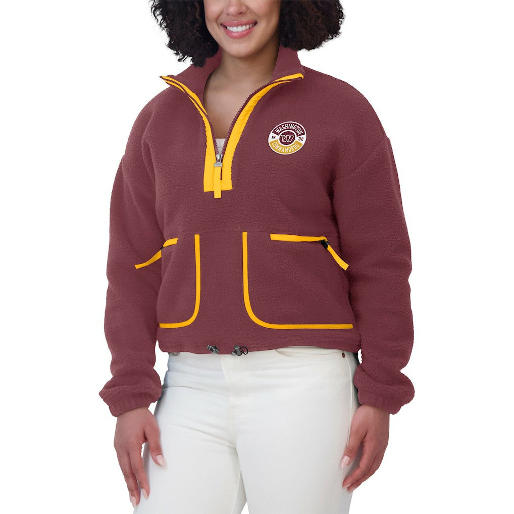 Washington Commanders  WEAR by Erin Andrews Women's Polar Fleece Half-Zip Jacket