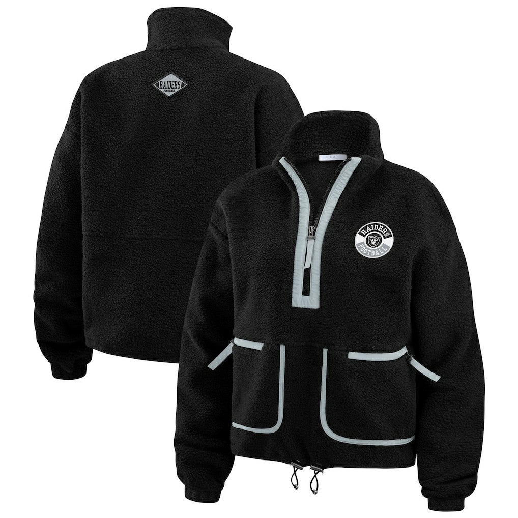 Las Vegas Raiders  WEAR by Erin Andrews Women's Polar Fleece Half-Zip Jacket