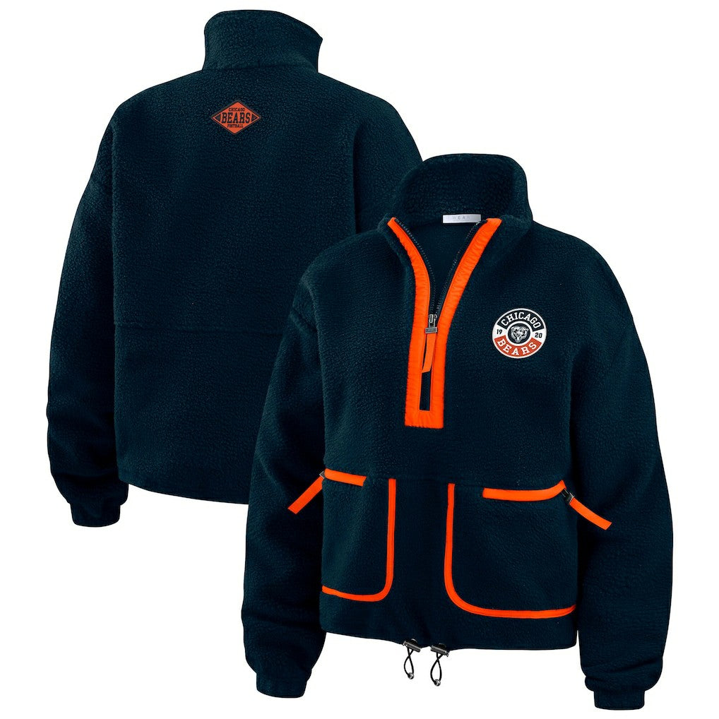 Chicago Bears  WEAR by Erin Andrews Women's Polar Fleece Half-Zip Jacket
