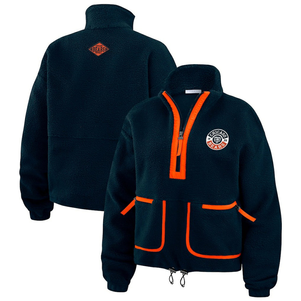 Chicago Bears  WEAR by Erin Andrews Women's Polar Fleece Half-Zip Jacket