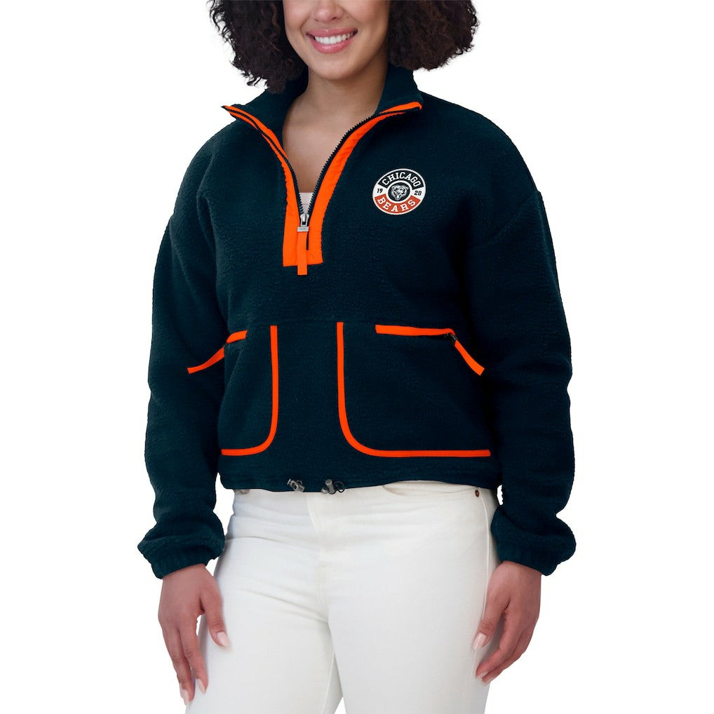 Chicago Bears  WEAR by Erin Andrews Women's Polar Fleece Half-Zip Jacket