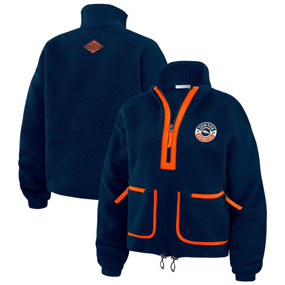 Denver Broncos  WEAR by Erin Andrews Women's Polar Fleece Half-Zip Jacket