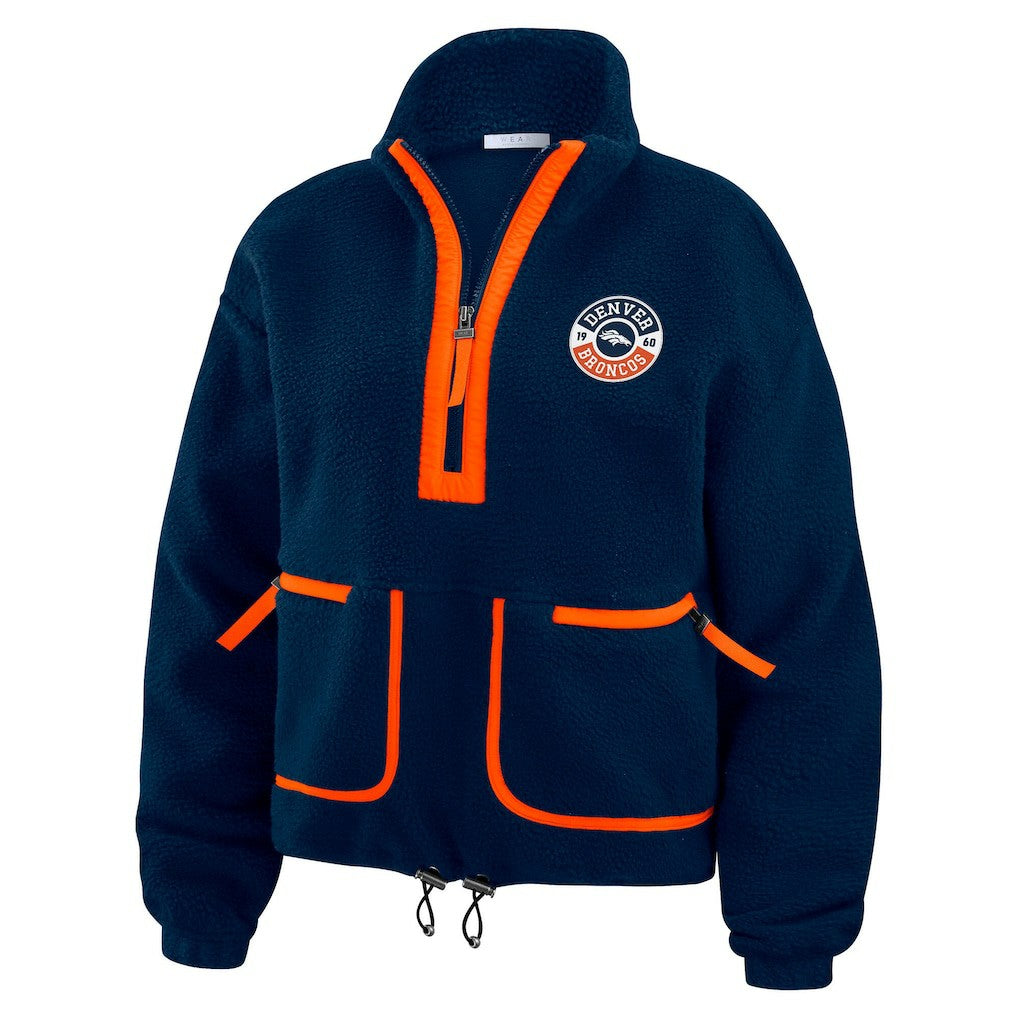 Denver Broncos  WEAR by Erin Andrews Women's Polar Fleece Half-Zip Jacket