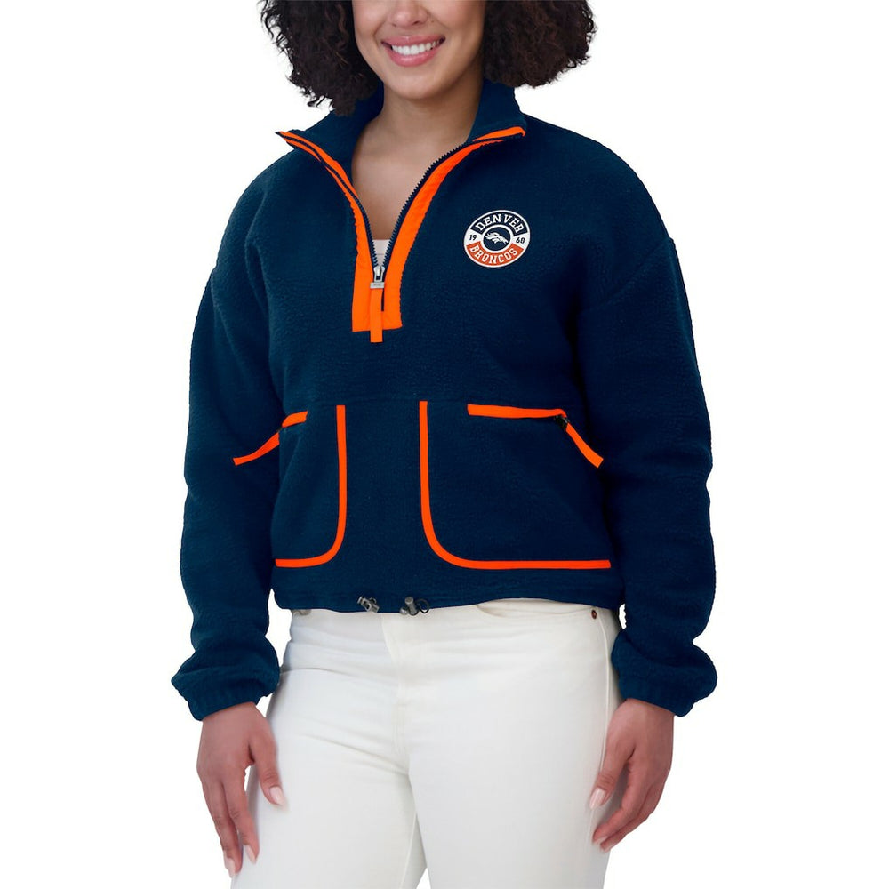 Denver Broncos  WEAR by Erin Andrews Women's Polar Fleece Half-Zip Jacket
