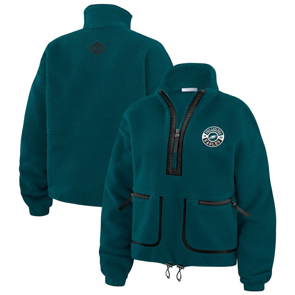 Philadelphia Eagles  WEAR by Erin Andrews Women's Polar Fleece Half-Zip Jacket
