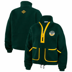 Green Bay Packers  WEAR by Erin Andrews Women's Polar Fleece Half-Zip Jacket