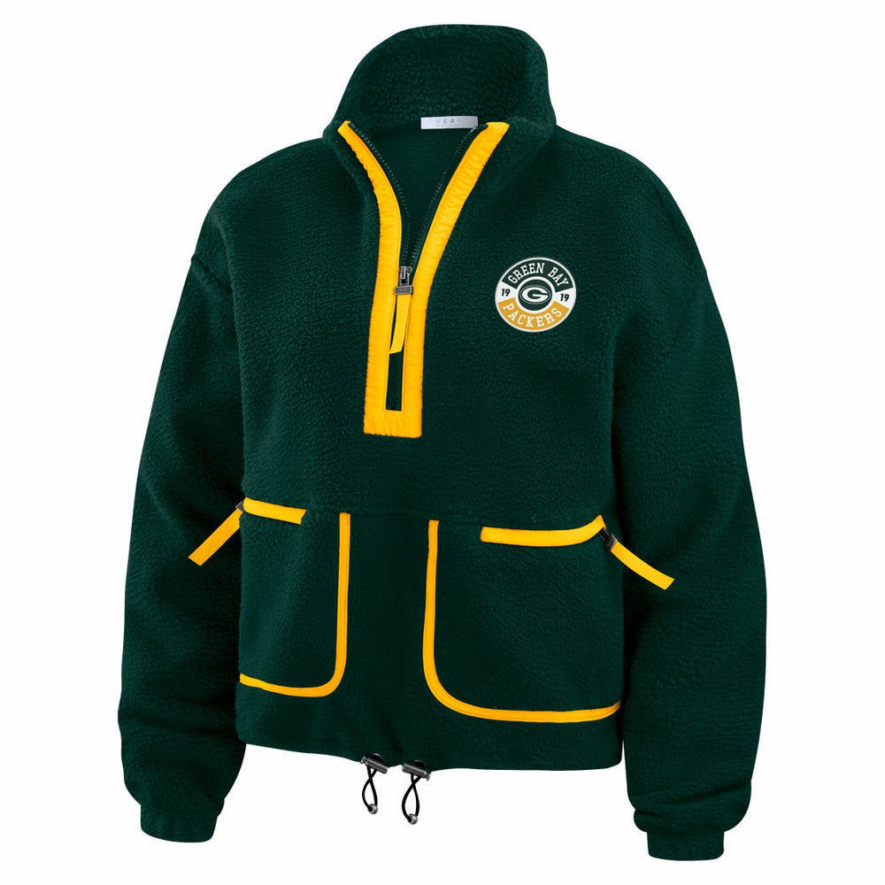 Green Bay Packers  WEAR by Erin Andrews Women's Polar Fleece Half-Zip Jacket