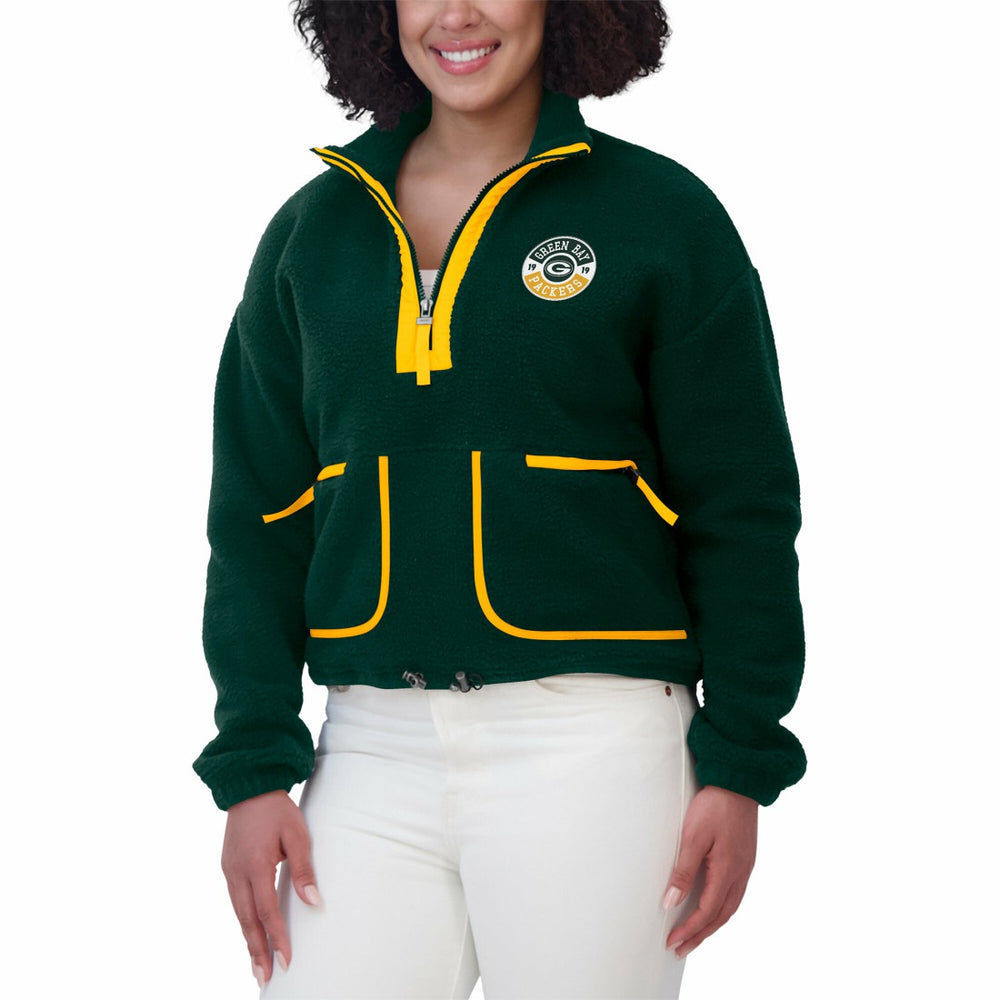 Green Bay Packers  WEAR by Erin Andrews Women's Polar Fleece Half-Zip Jacket