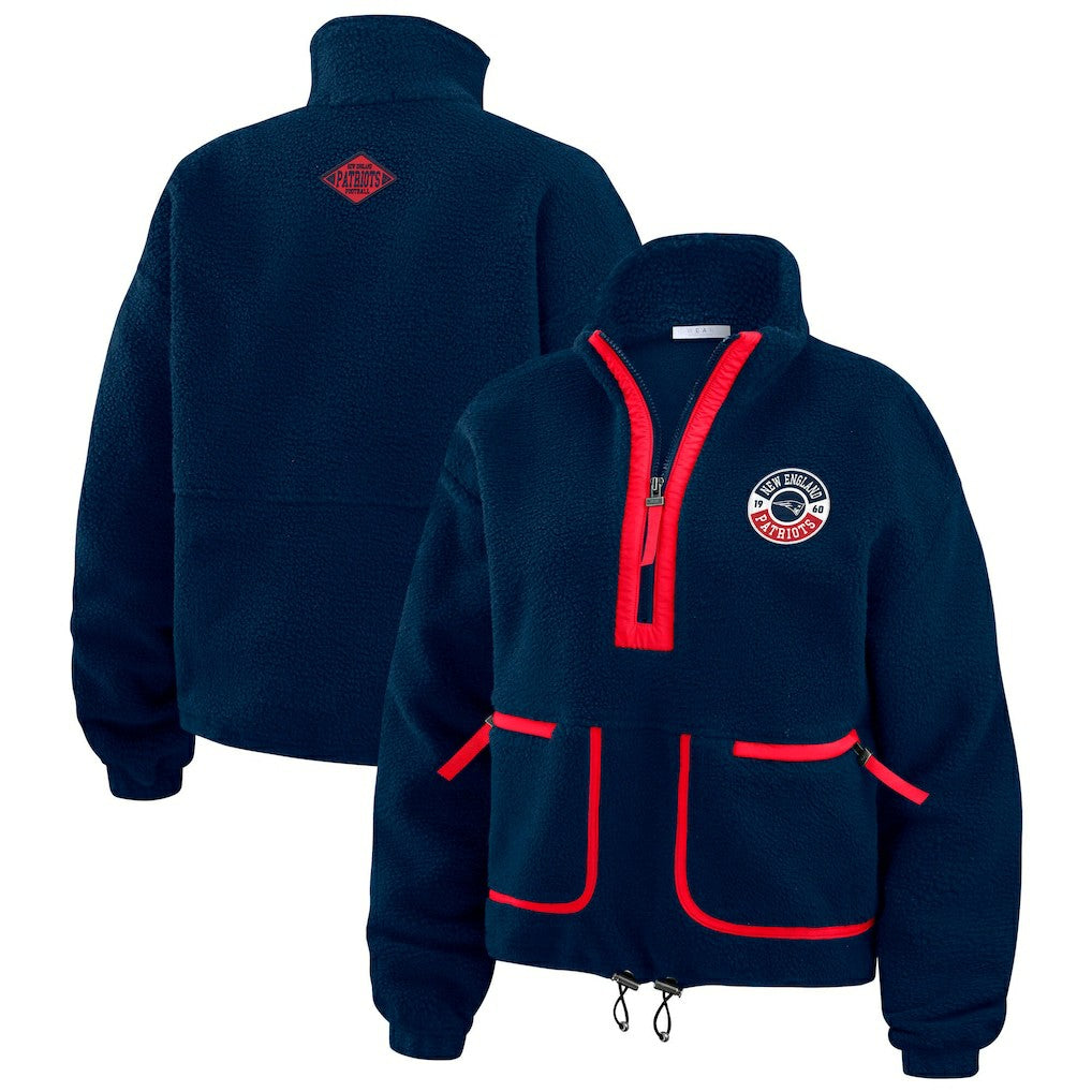 New England Patriots  WEAR by Erin Andrews Women's Polar Fleece Half-Zip Jacket