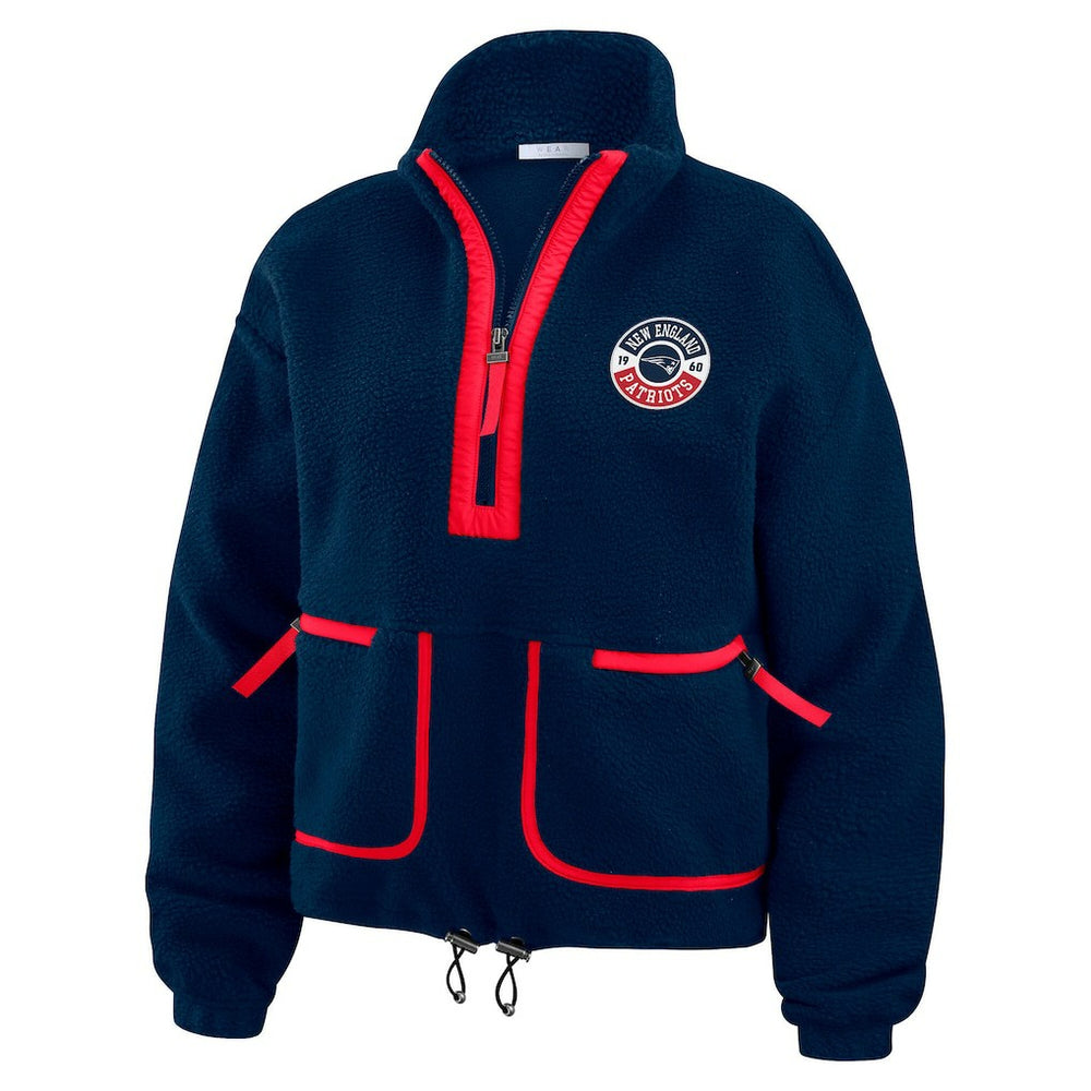 New England Patriots  WEAR by Erin Andrews Women's Polar Fleece Half-Zip Jacket