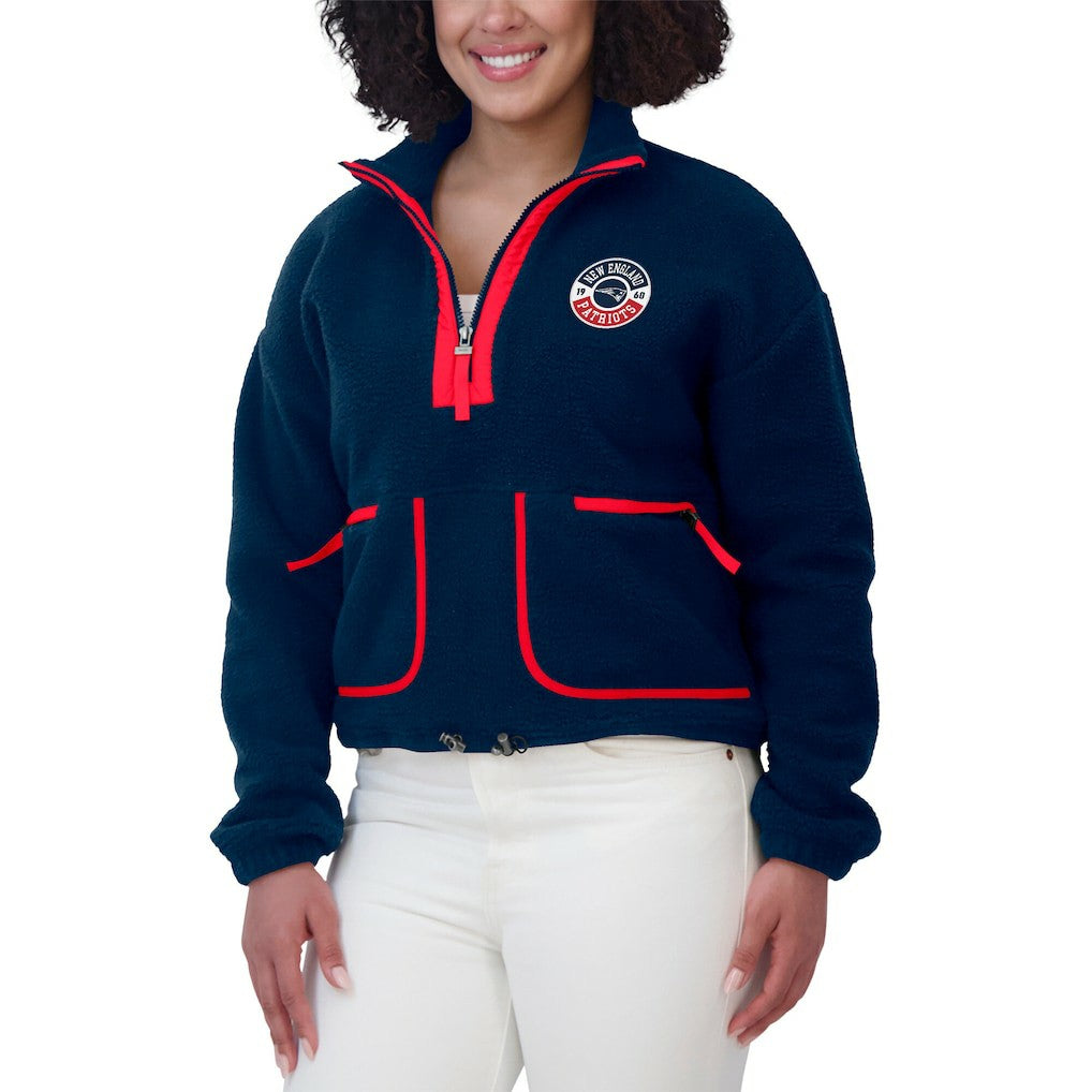 New England Patriots  WEAR by Erin Andrews Women's Polar Fleece Half-Zip Jacket