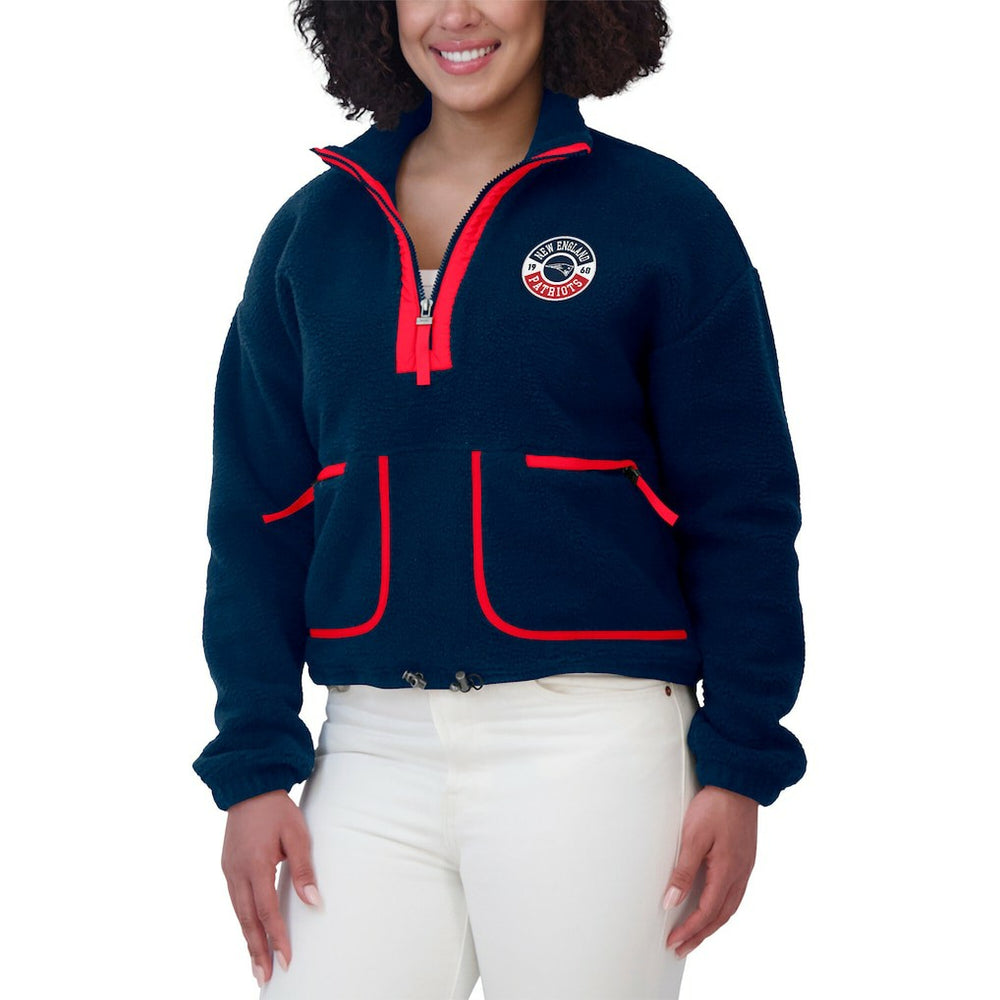 New England Patriots  WEAR by Erin Andrews Women's Polar Fleece Half-Zip Jacket