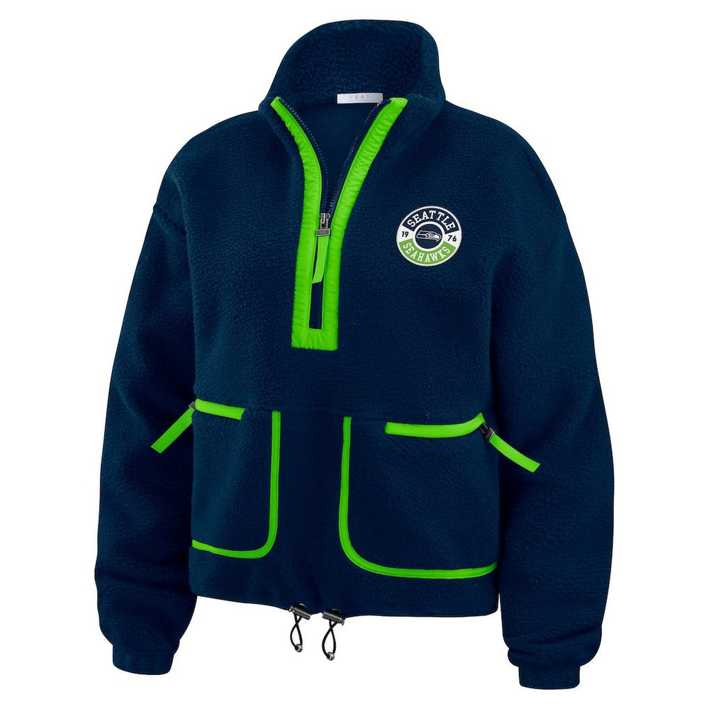 Seattle Seahawks  WEAR by Erin Andrews Women's Polar Fleece Half-Zip Jacket