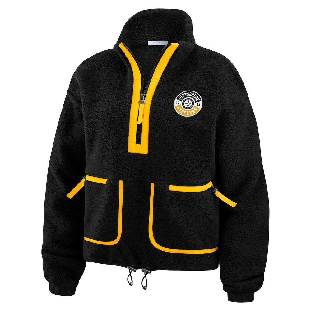 Pittsburgh Steelers  WEAR by Erin Andrews Women's Polar Fleece Half-Zip Jacket