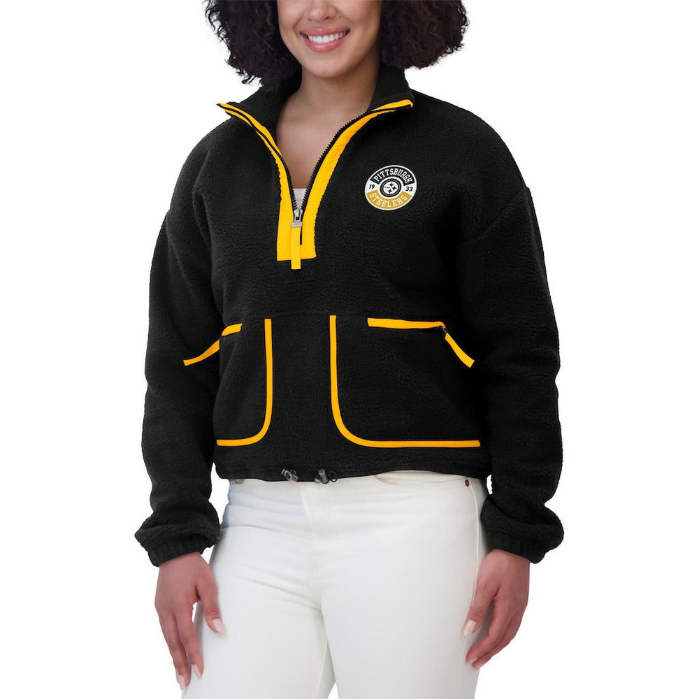 Pittsburgh Steelers  WEAR by Erin Andrews Women's Polar Fleece Half-Zip Jacket