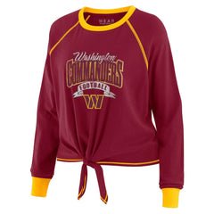 Washington Commanders  WEAR by Erin Andrews Women's Tie-Front Long Sleeve Top