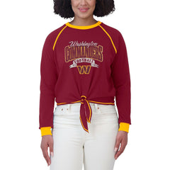 Washington Commanders  WEAR by Erin Andrews Women's Tie-Front Long Sleeve Top
